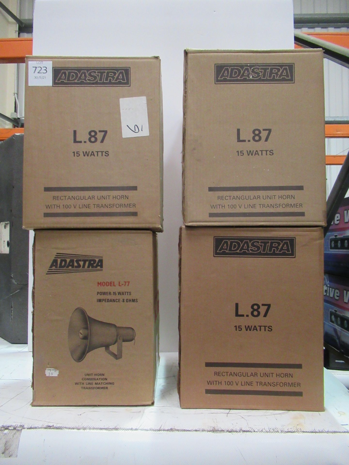 5 x BNIB Adastra L-87 15W PA Horn and a L-77 15W PA Horn