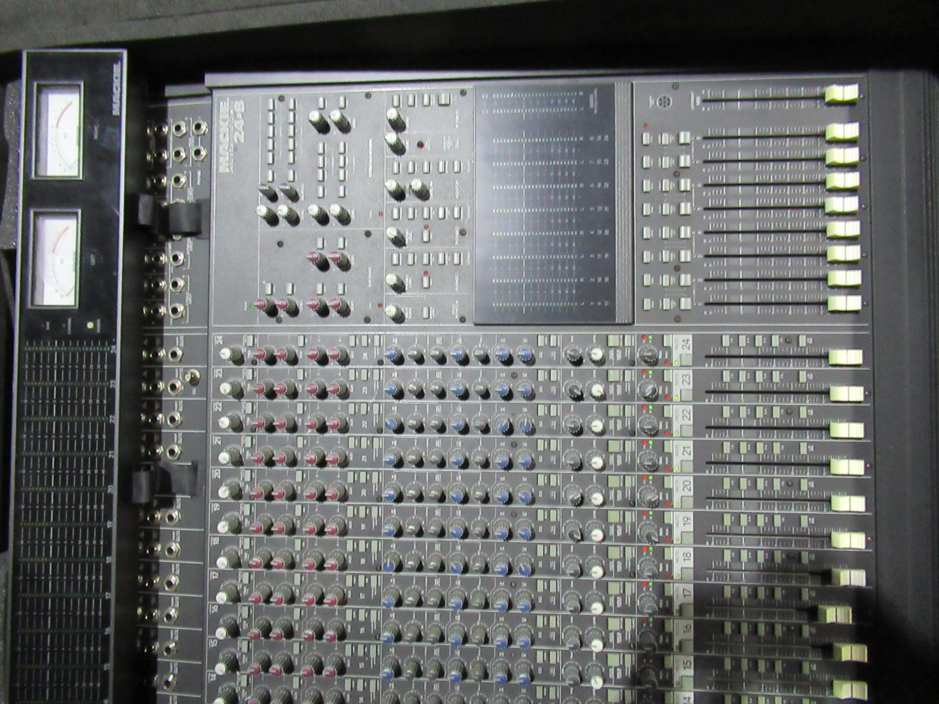 Mackie 24802 Mixer Console with Meter Bridge and PSU in flight case - Image 2 of 2