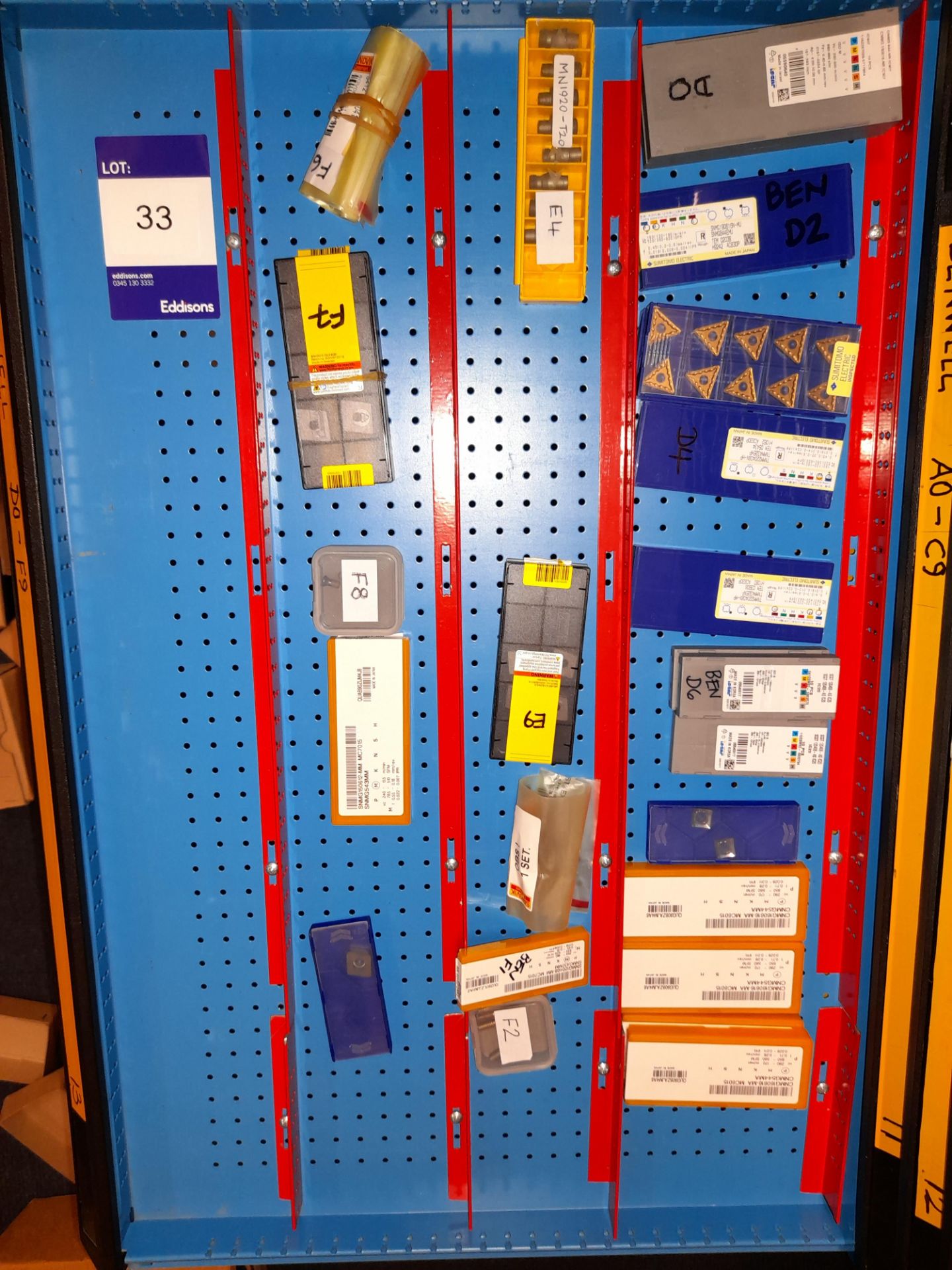 Quantity of various CNC cutting tips and inserts etc., as lotted to tray (Tray & drawer unit not