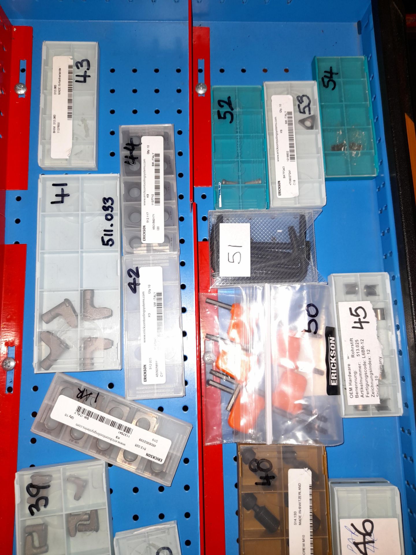 Quantity of various CNC inserts, cutting tips and shims etc., as lotted to tray (Tray & drawer - Image 5 of 6