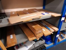 Quantity of various sized tool steel sheet, flat stock to 2 shelves (Shelving not included)
