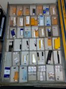 Quantity of various CNC inserts, drills and reamers etc., as lotted to tray (Tray & drawer not