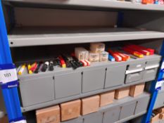 Quantity of various reamers to 1 shelf & 2 drawers (Shelving not included) (Note: Various quantities