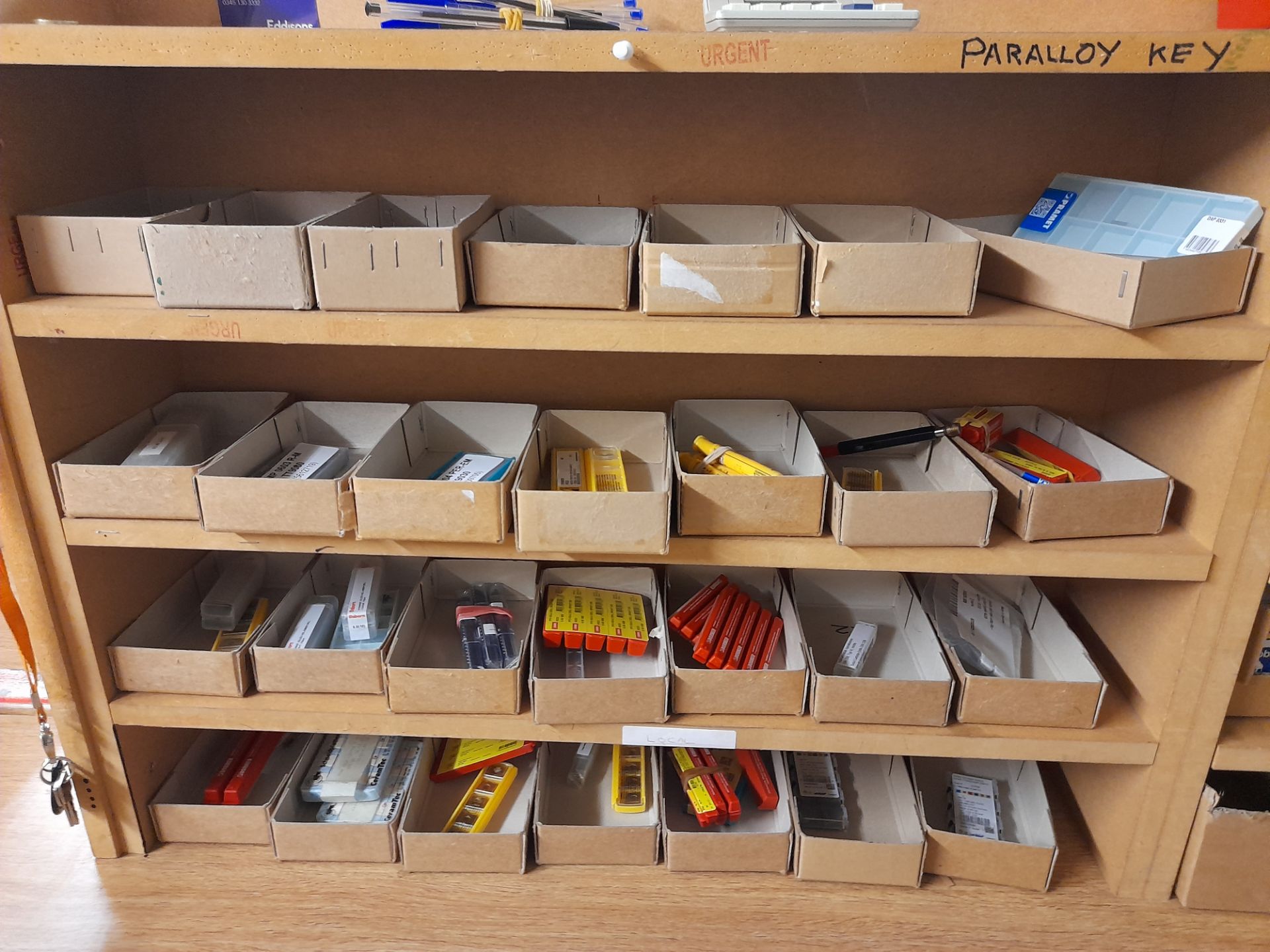 Quantity of various inserts, drills, auto bulbs etc., to two bays, Location A20 (Shelving not - Image 3 of 5