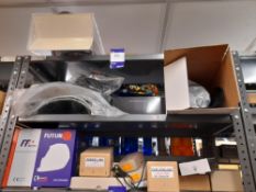 Contents to 2 shelves to include various welding eye protection sundries including shielded lens,