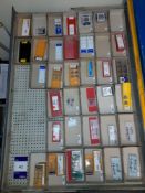 Quantity of various CNC inserts, screws etc., as lotted to tray (Tray & drawer not included) (