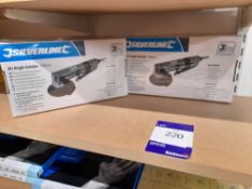2 - Silverline 100mm angle grinder (boxed and unused)