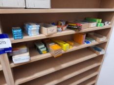 Contents to 2 shelves to include various CNC inserts, drills, tips, saws etc. (Shelving not