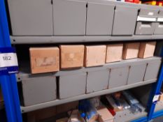 Quantity of lathe cutting tools to 1 shelf (6 boxes) (Shelving not included) (Note: Various