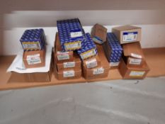 Various boxes of caps, screws as lotted (Shelving not included) (Note: Various quantities to