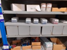 Contents of shelf to include 5 boxes of various lathe cutting tools (Shelving not included) (Note: