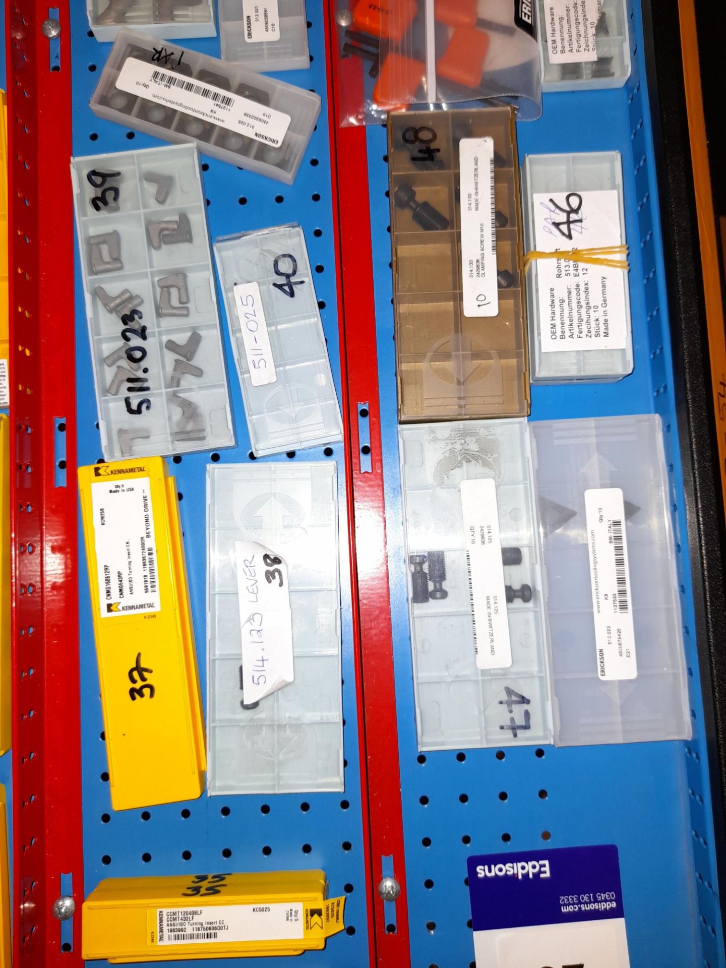 Quantity of various CNC inserts, cutting tips and shims etc., as lotted to tray (Tray & drawer - Image 6 of 6