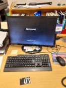 Lenovo Think Centre Small Formfactor PC Windows 10 with Hanns-G HF247 Screen, keyboard and mouse