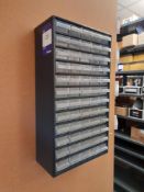 Wall mounted 60 drawer component storage unit