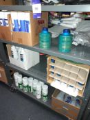 Contents to 3 shelves to include tapping fluid, air tool oil, cutting fluids. Location C3 (