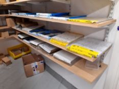 Quantity of various abrasive sheets to 3 shelves (Shelving not included)