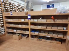 Quantity of various inserts, cutters, machine tools etc., to two bays, Location A19 (Shelving not