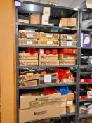 Contents to shelves to include plastic tool & tip storage boxes/containers. Located B7 (Shelving not