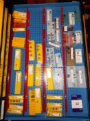 Quantity of various CNC inserts, cutting tips and shims etc., as lotted to tray (Tray & drawer