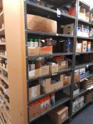 Contents to bay to include various amber grease, chain spray, lubes, oils etc. Location C4 (Shelving