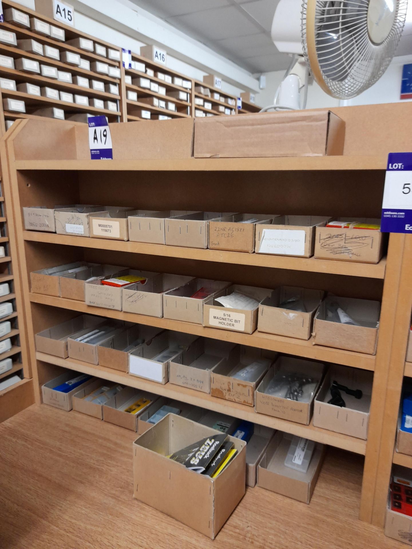 Quantity of various inserts, cutters, machine tools etc., to two bays, Location A19 (Shelving not - Image 2 of 5