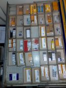 Quantity of various CNC inserts, cutters and screws etc., as lotted to tray (Tray & drawer not