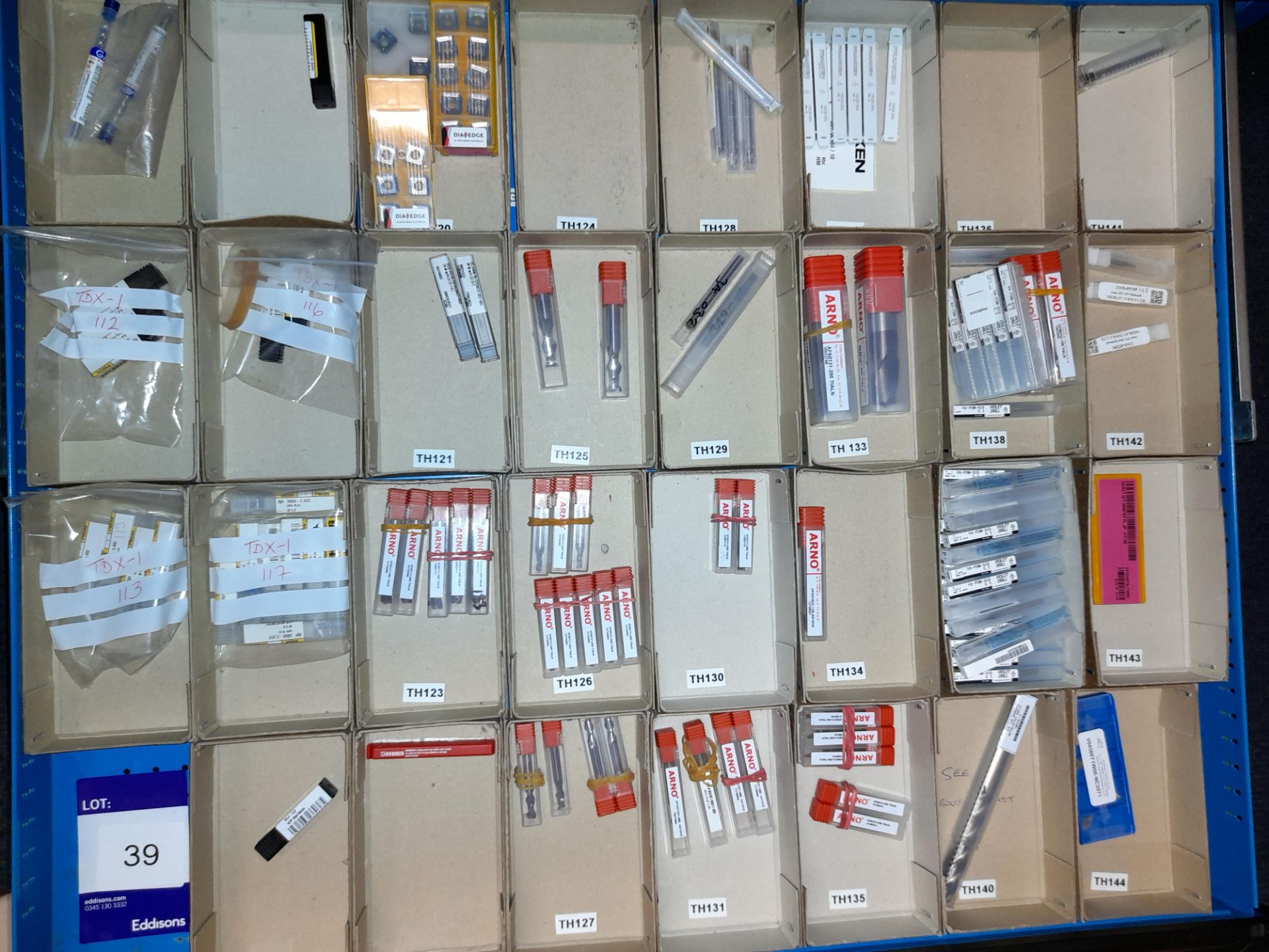 Quantity of various CNC inserts, cutting tips and drills etc., as lotted to tray (Tray not included)