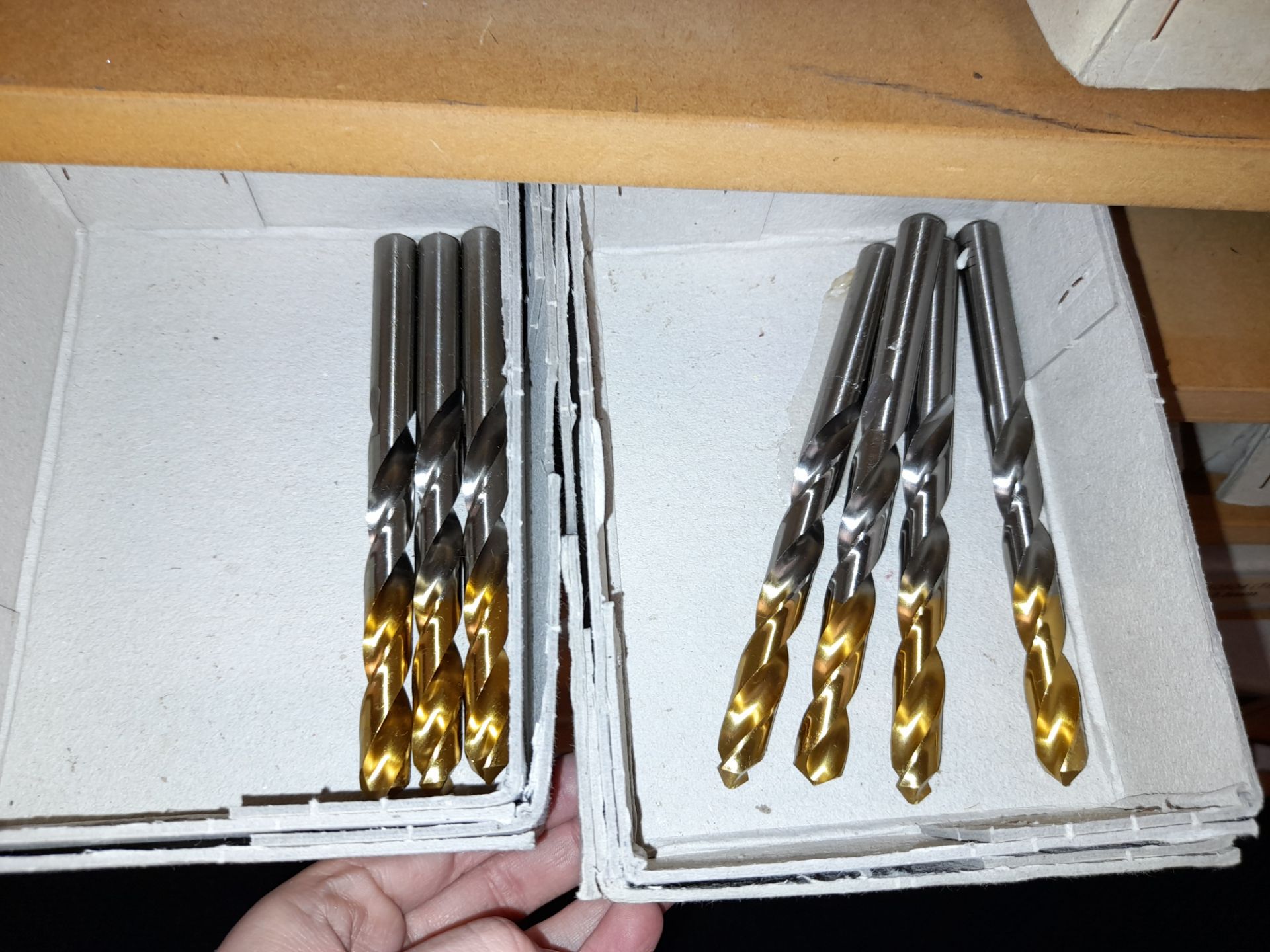 1 bay of various jobber drills, Location: A14, (Note: Various quantities to boxes, see photos for - Image 5 of 5