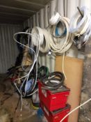 Large quantity of plastic hoses, hydraulic & air etc. & cabling
