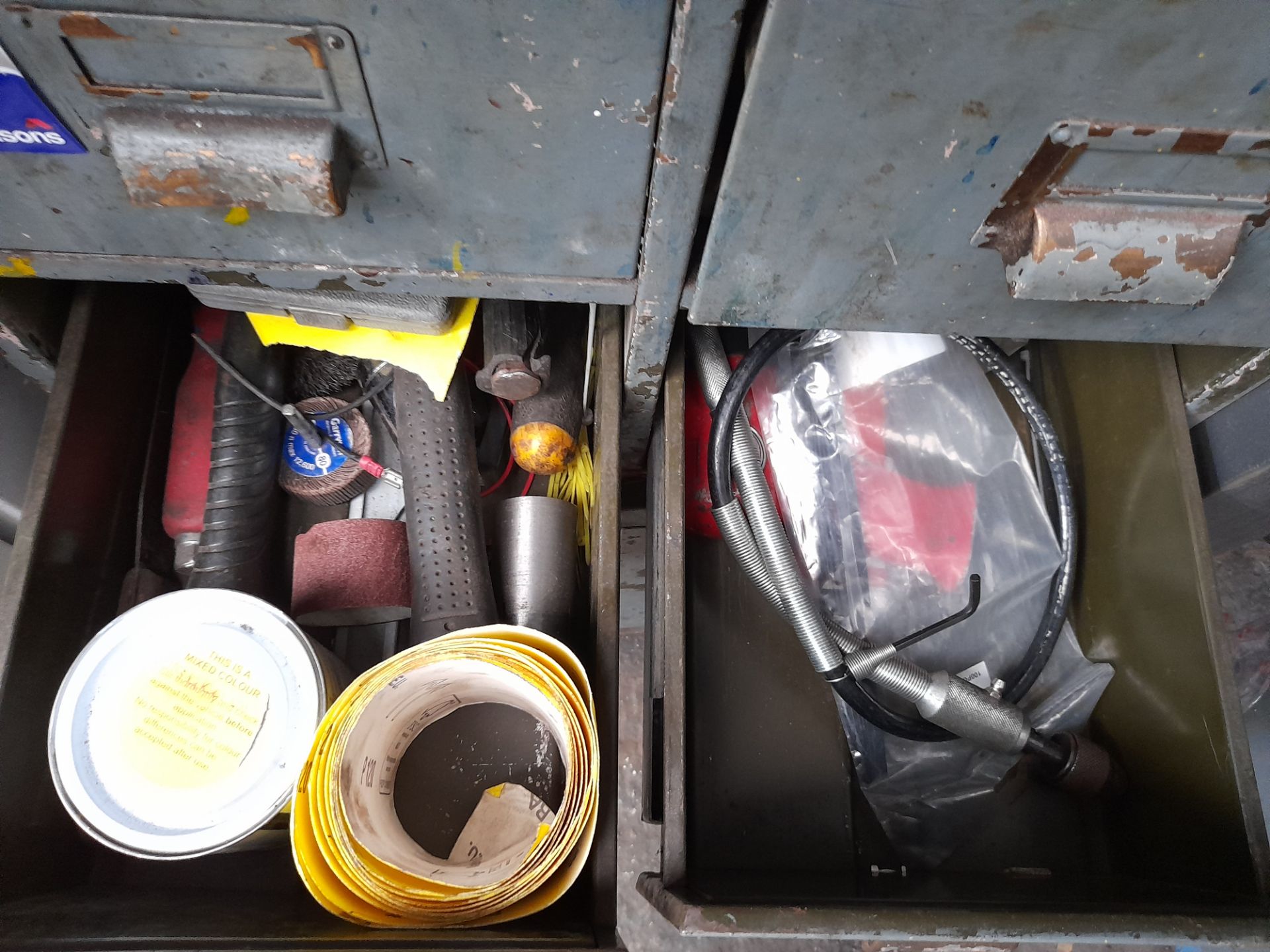 Retro vintage 4 drawer metal filing cabinet & contents - Image 2 of 3