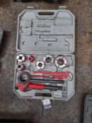 Clarke 10-piece pipe threading kit, incomplete in case