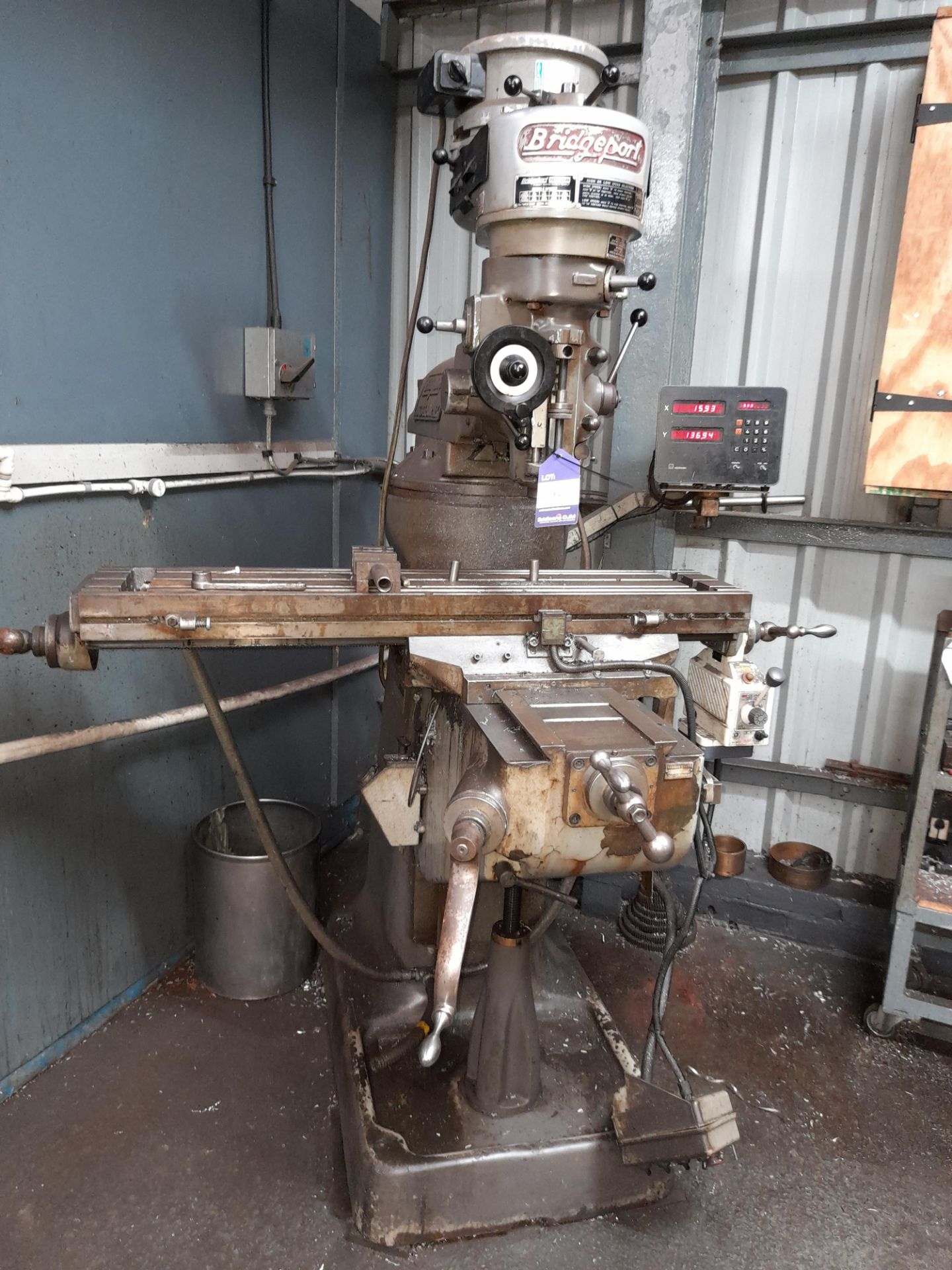 Bridgeport Textron vertical milling machine, s/n JB39772, with Heidenhain digital read out - Image 2 of 6