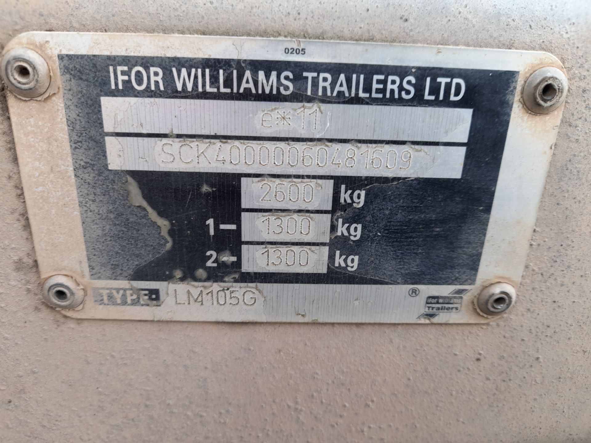 Ifor Williams e*11 SCK40000060481609 Type LM105G twin axle trailer (Approx. 10ft x 5ft) - Image 6 of 7