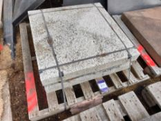 Pair of unused stone pier caps in granite, 770mm square