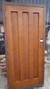 Single oak door in frame, door frame external size approx 960mm wide by 2100mm high