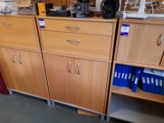 Twin drawer cabinet, with undercounter double door cabinet