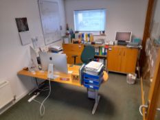 Contents to directors office, to comprise single person workstation, operators chair, 3 x assorted