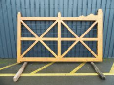 Single bespoke gate design oak gate, gate size approx 3000mm wide by 1580mm high