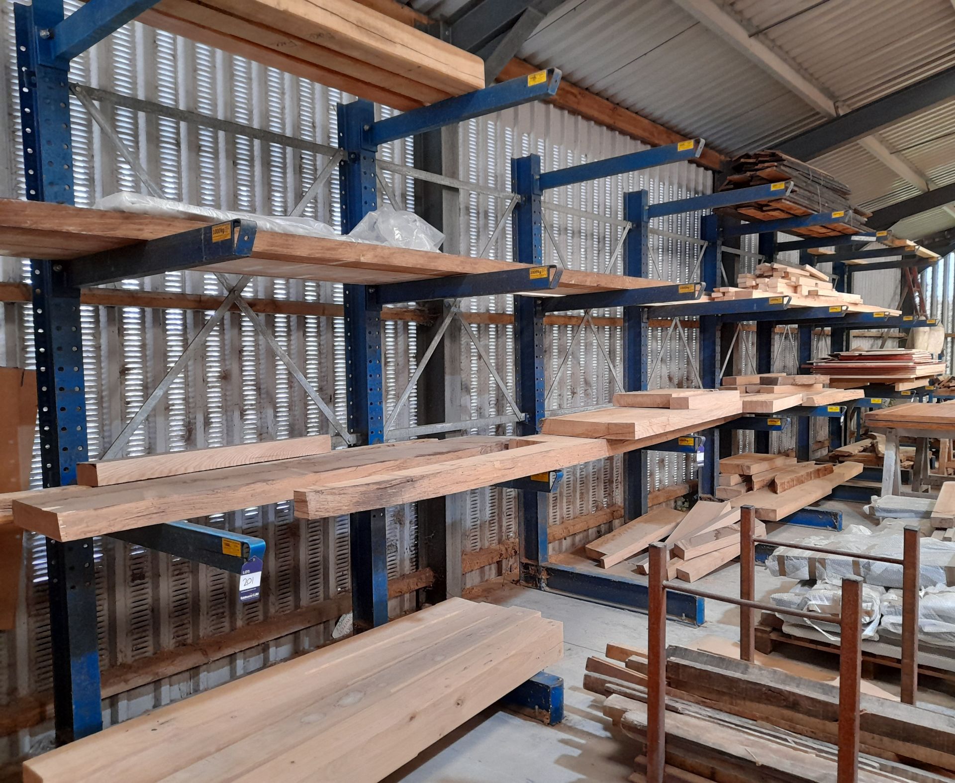 Heavy duty Cantilever racking, to wall, to comprise of 8 x Uprights. *Delayed collection, to be