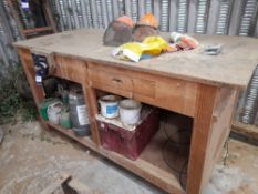Timber Constructed worktable (2.1m x 1020mm)