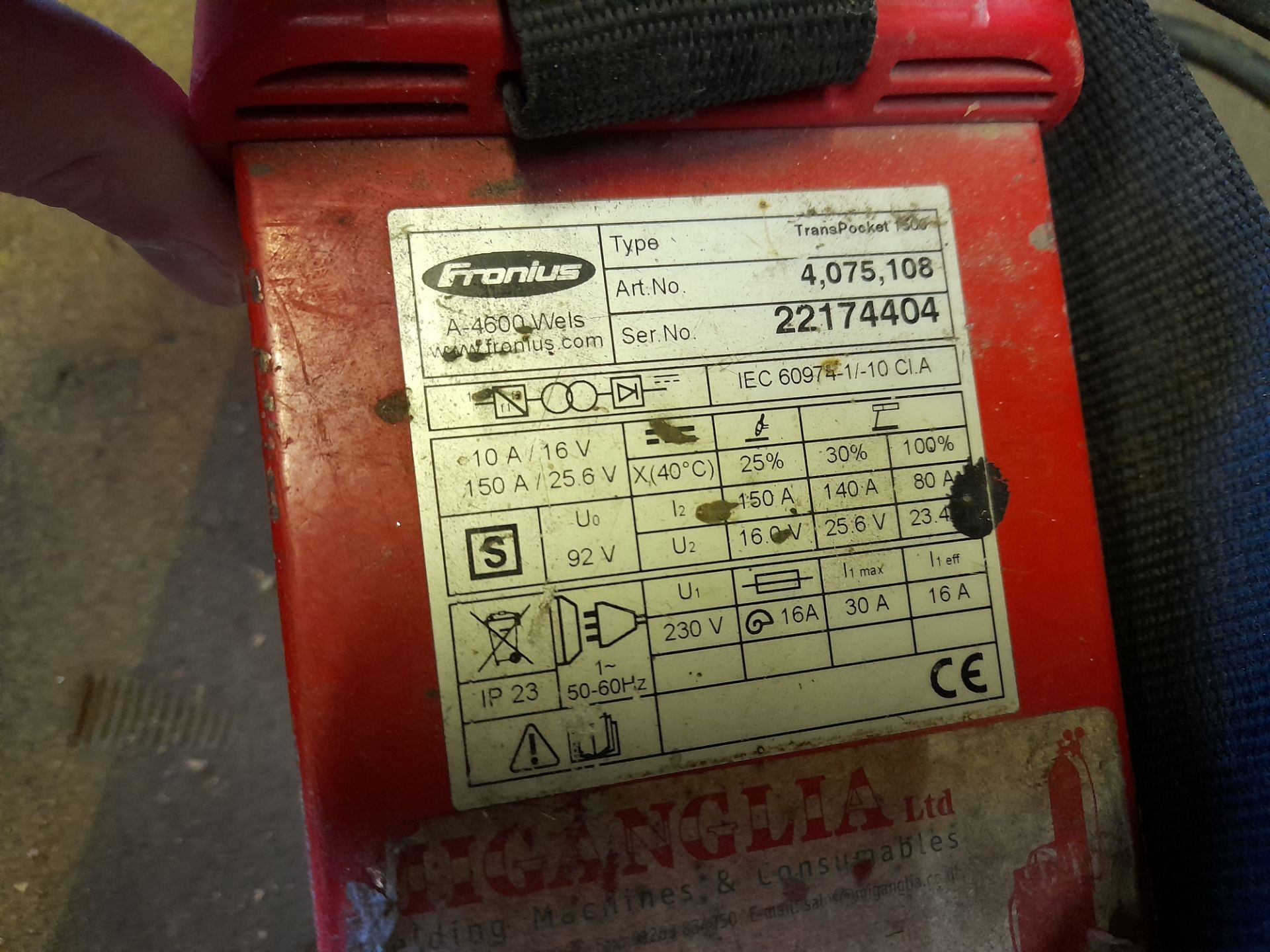 Fronius TransPocket 1500 Mig Anglia Inverter, 240V - Image 3 of 3