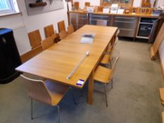 Boardroom table (Approx. 2.6m x 950mm), with 8 x matching chairs