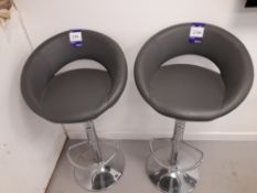 2 x Grey leather effect bar stools