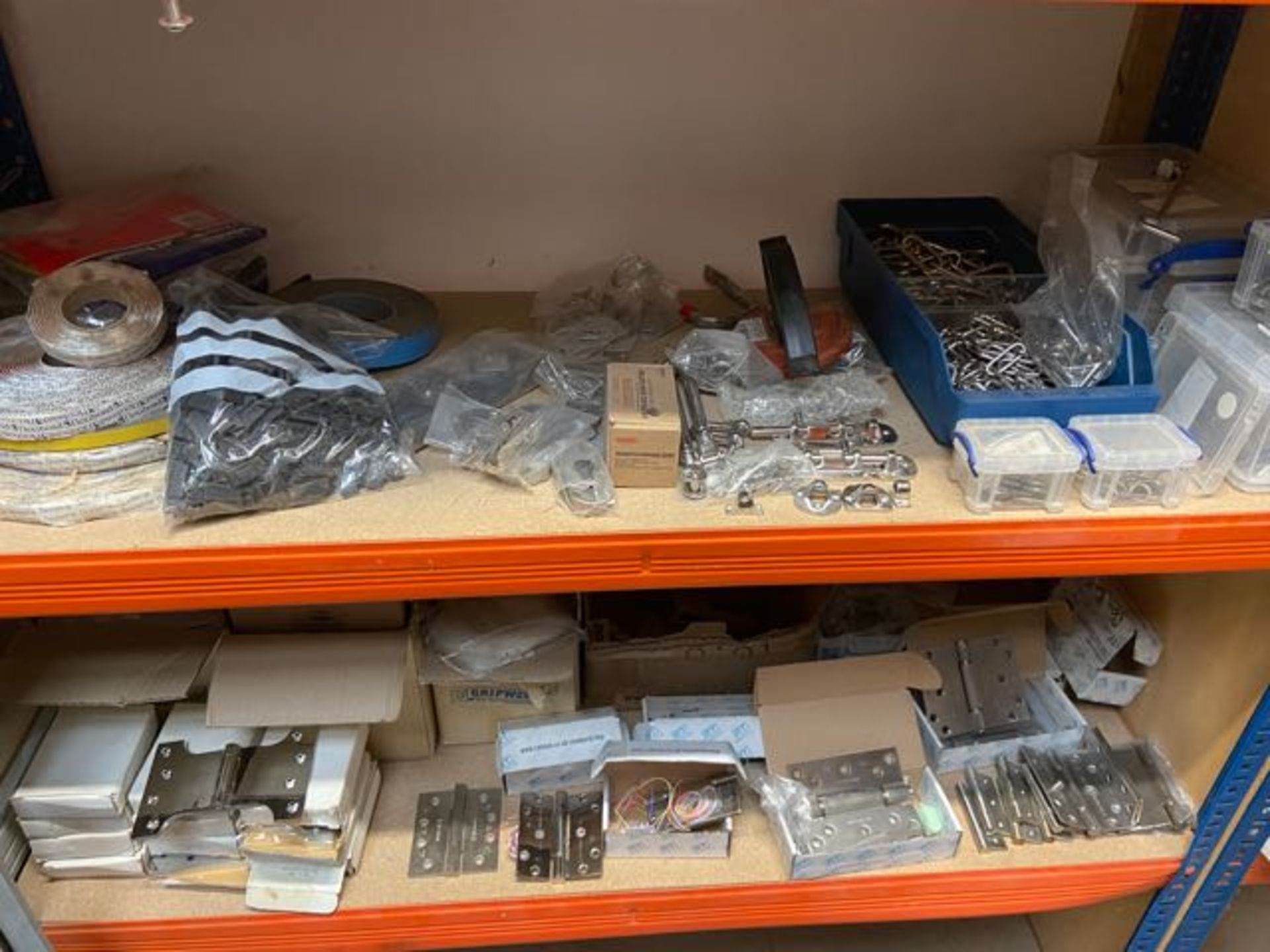 Quantity of miscellaneous locks, chain, parliament hinges, Aquamac 21 and 63 draft strip, cabin