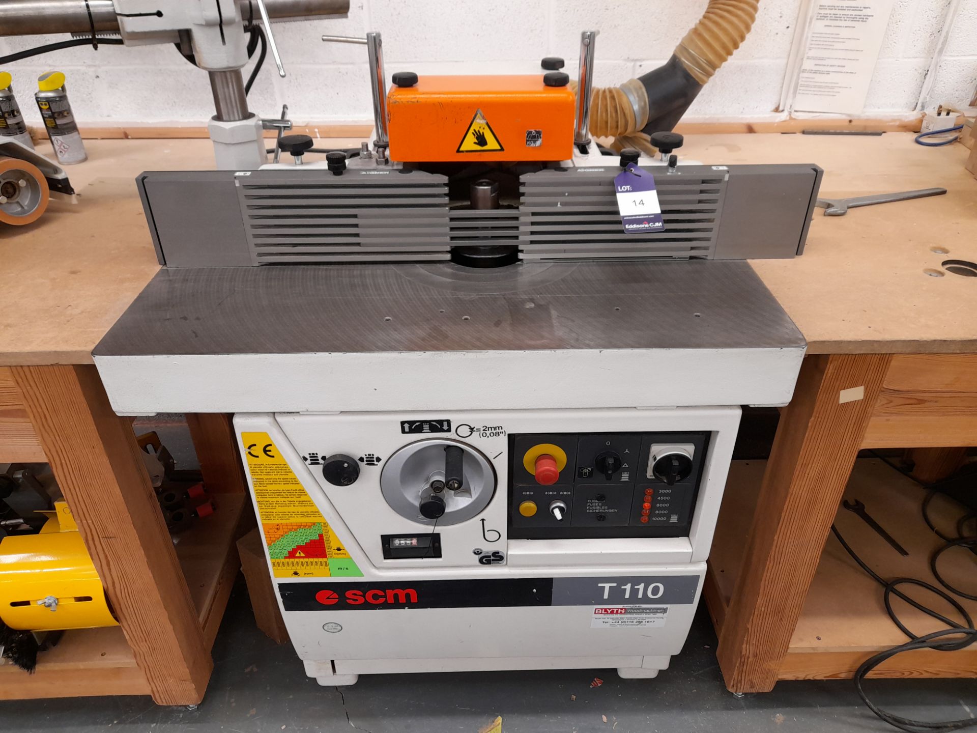 SCM T110 Spindle Moulder (Serial Number AB/160550, 2003)