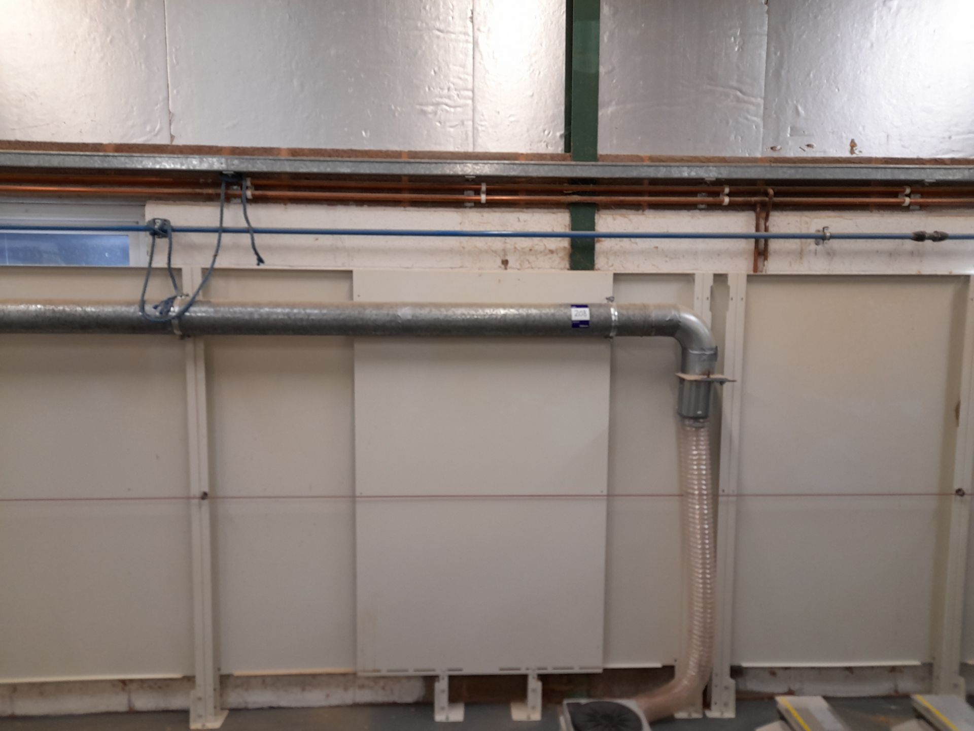 Anstey 4 bag dust extraction unit, with galvanised steel hood, and ducting. *Delayed collection, - Image 6 of 8