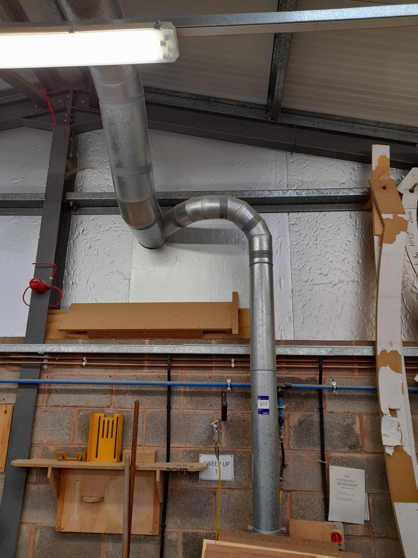 Unbadged 4 bag dust extraction unit, with galvanised steel ducting. *Delayed collection, to be - Image 6 of 9