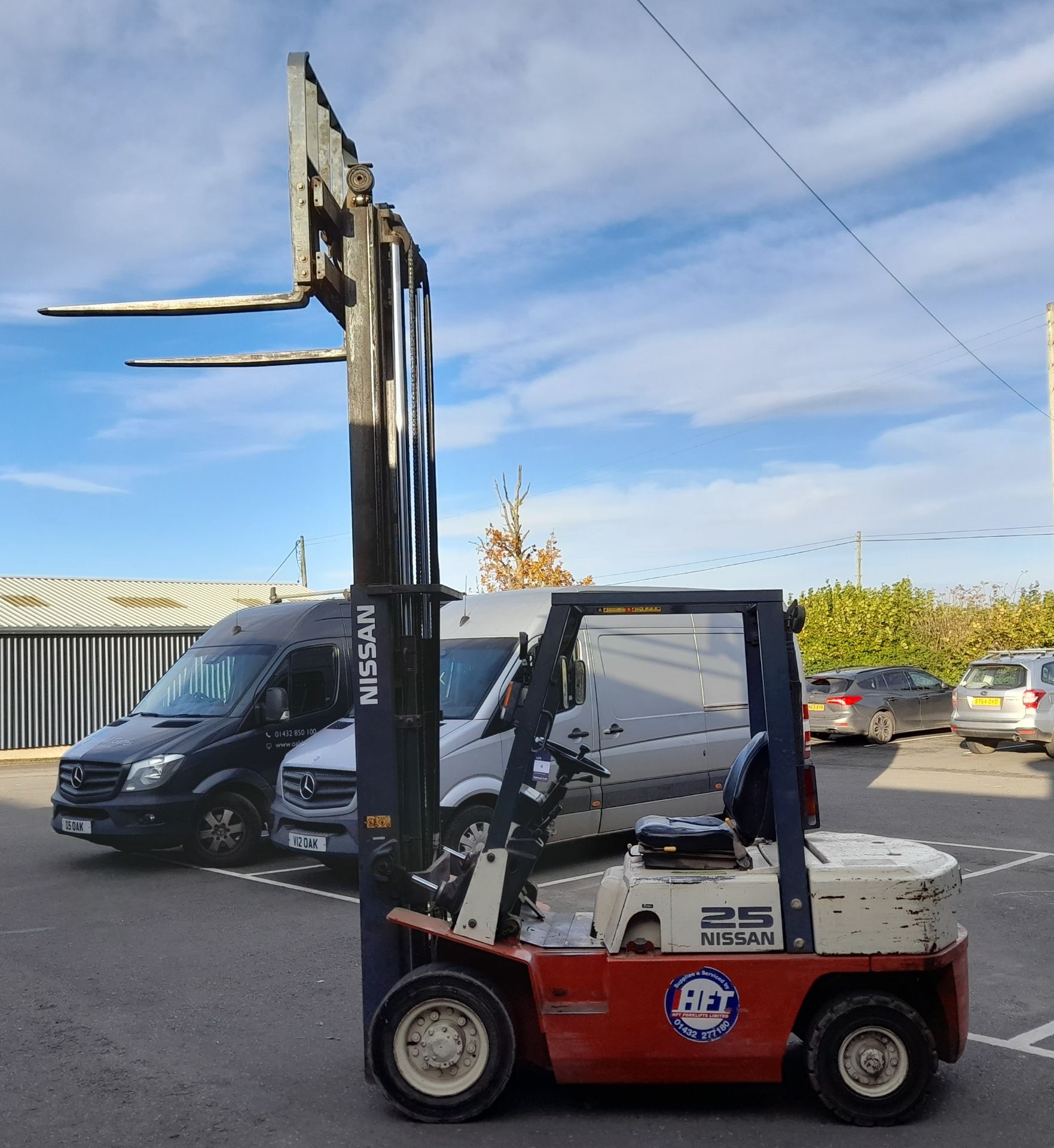 Nissan 25 FJ02A5U single mast diesel forklift truck, 8282 hours. Delayed collection until final - Image 12 of 15