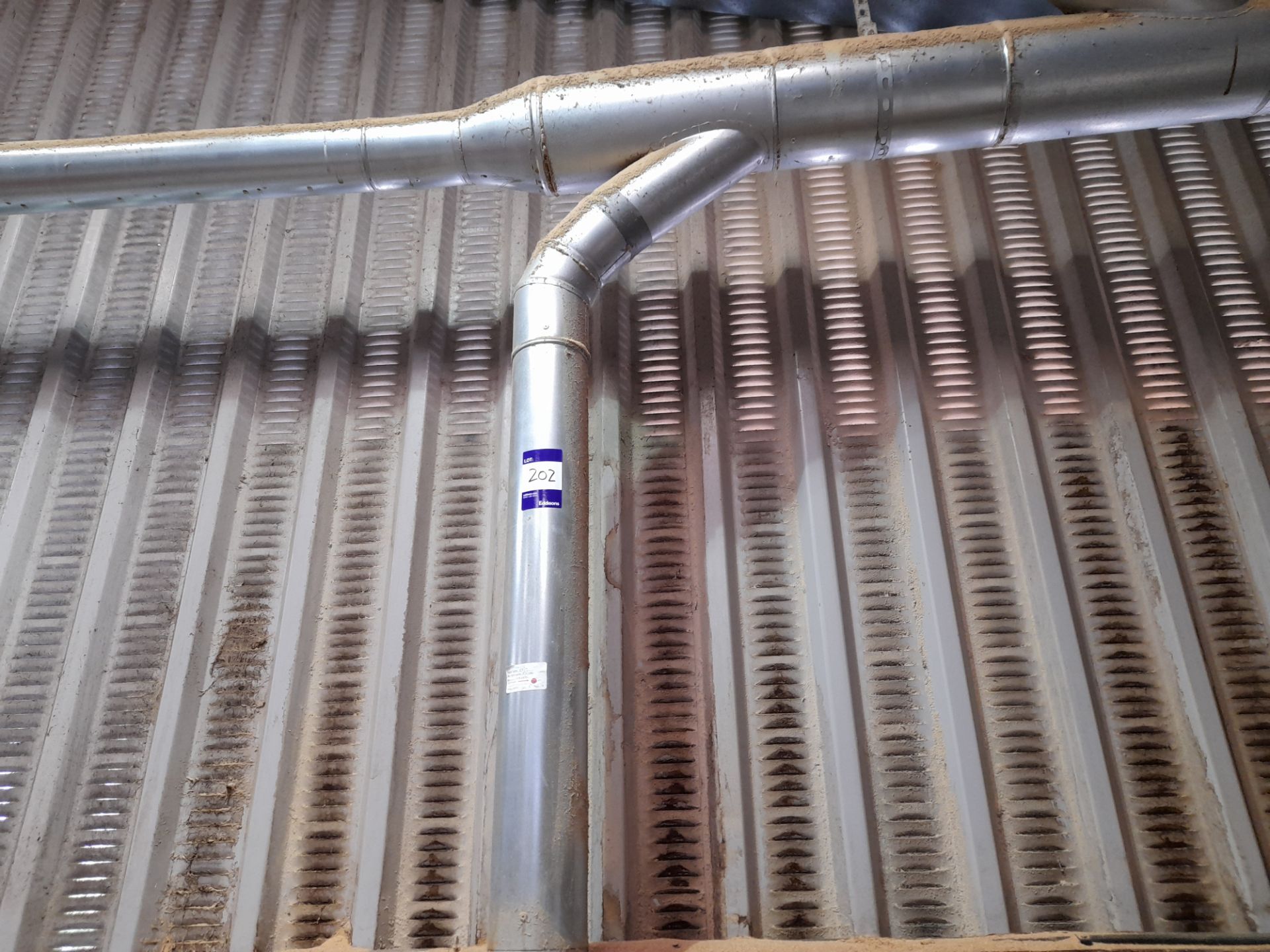 Unbadged 4 bag dust extraction unit, with galvanised steel ducting located to stock shed. *Delayed - Image 6 of 9