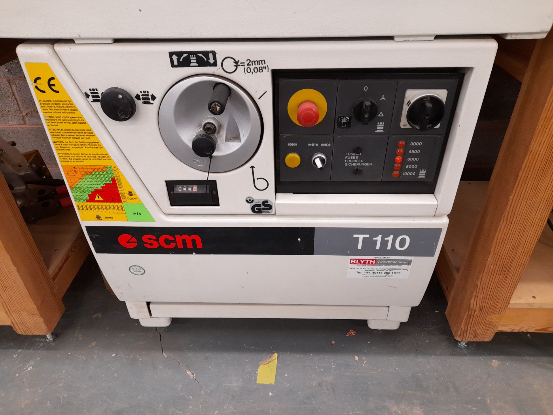 SCM T110 Spindle Moulder (Serial Number AB/160550, 2003) - Image 2 of 9